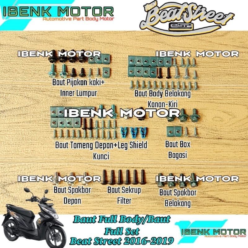 Jual Baut Baud Full Body Set Honda Beat Street Esp Tahun 2016 2019