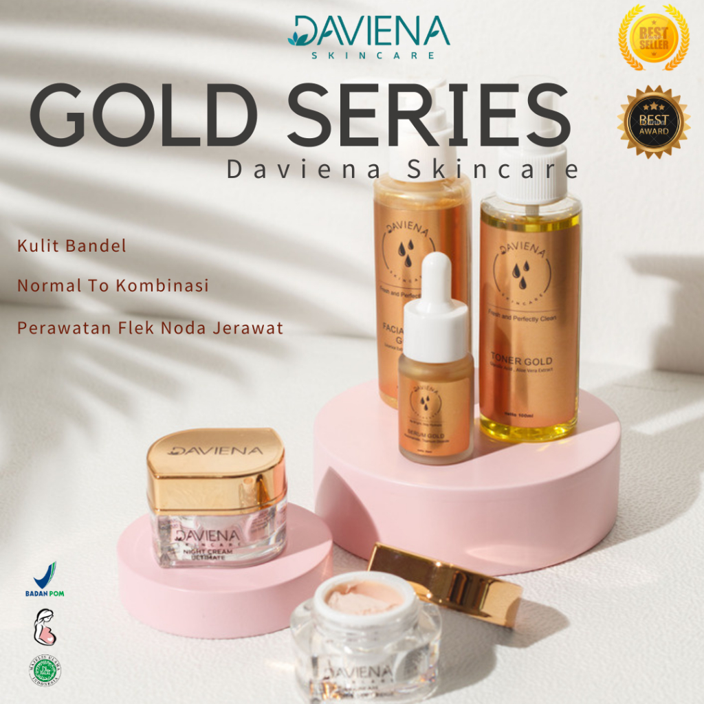 Jual Official Daviena Paket Gold Series Skincare Pencerah Glowing