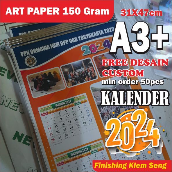 Jual Cetak Kalender Custom Desain Full Colour Art Paper Gr