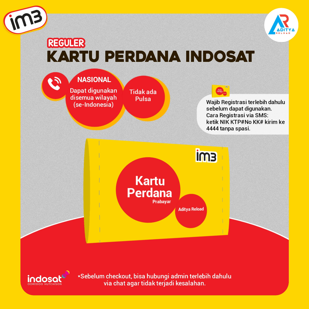 Jual Kartu Perdana Indosat Reguler 0K Exp 31 Desember 2024 Shopee