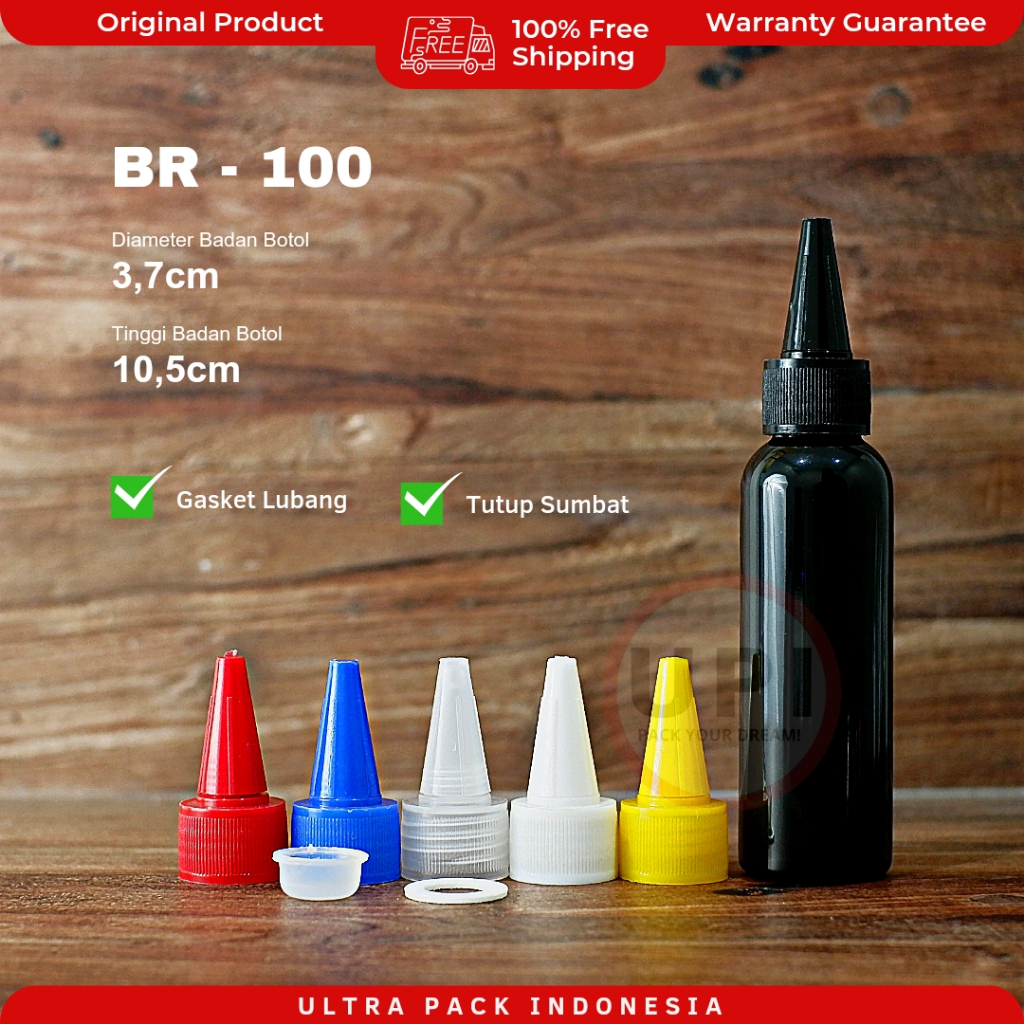 Jual Botol Pet Br Ml Hitam Tutup Tinta Kerucut Plug Dalam