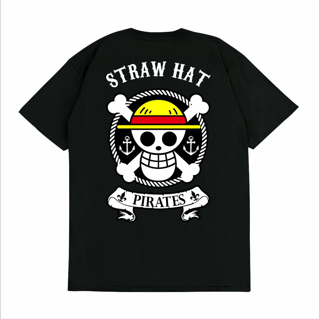 Jual Kaos Baju TOPI JERAMI BAJAK LAUT STRAW HAT PIRATES JAPANESE LUFFY