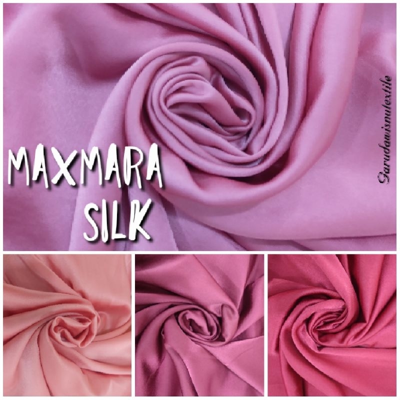 Jual Kain Satin Saten Maxmara Pure Silk Soft Harga Per M Lebar