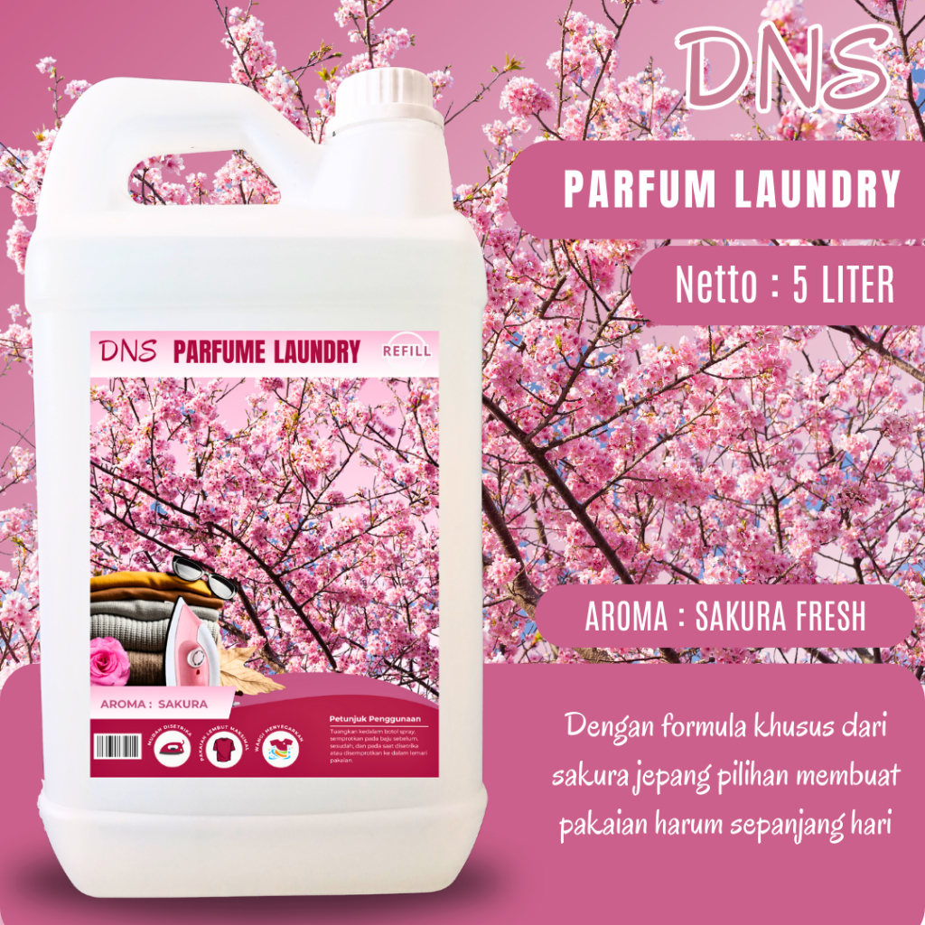 Jual Parfum Laundry Sakura 5 Liter Aroma Sakura Pewangi Pakaian Tahan