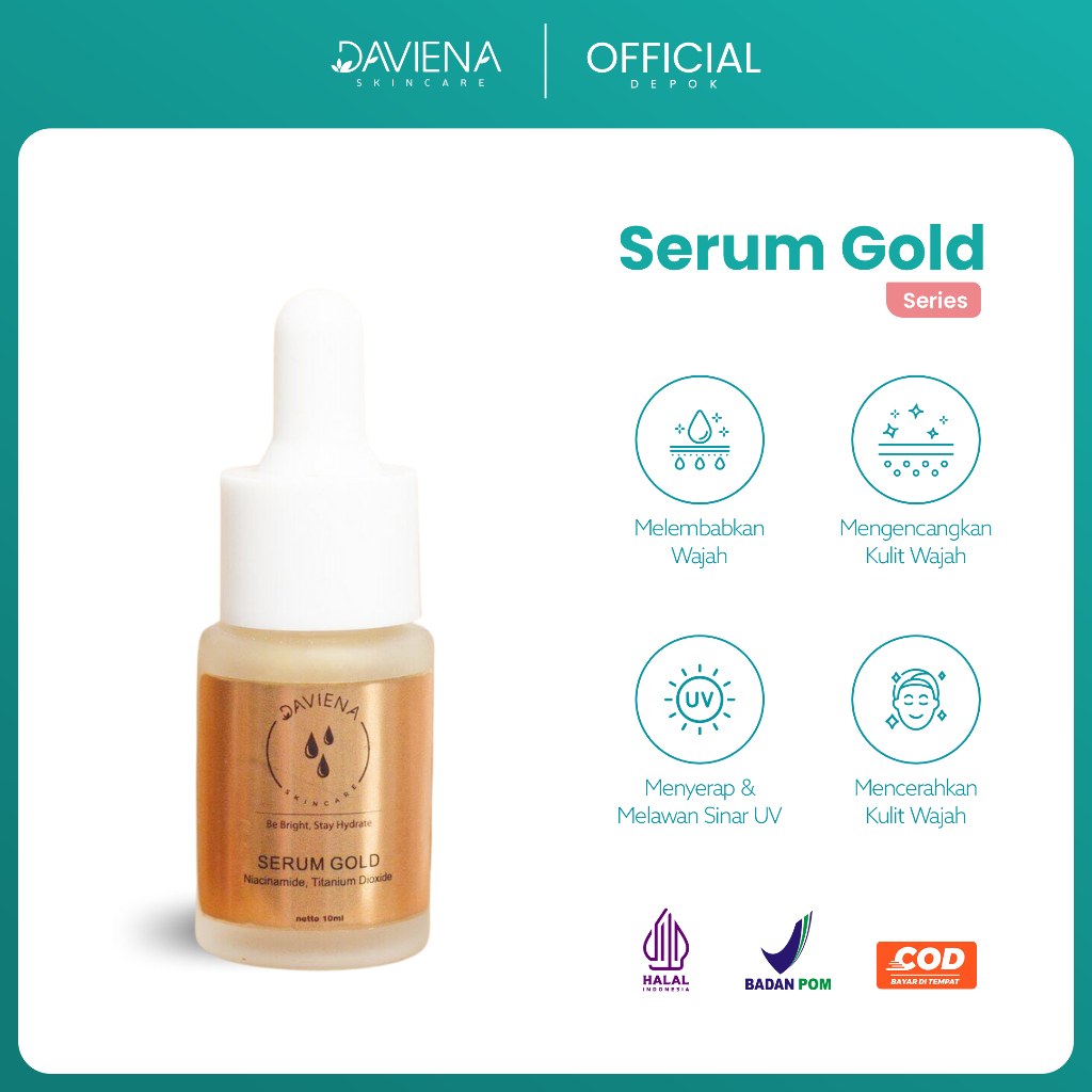 Jual Serum Gold Series Daviena Skincare Lightening Brightening Pencerah