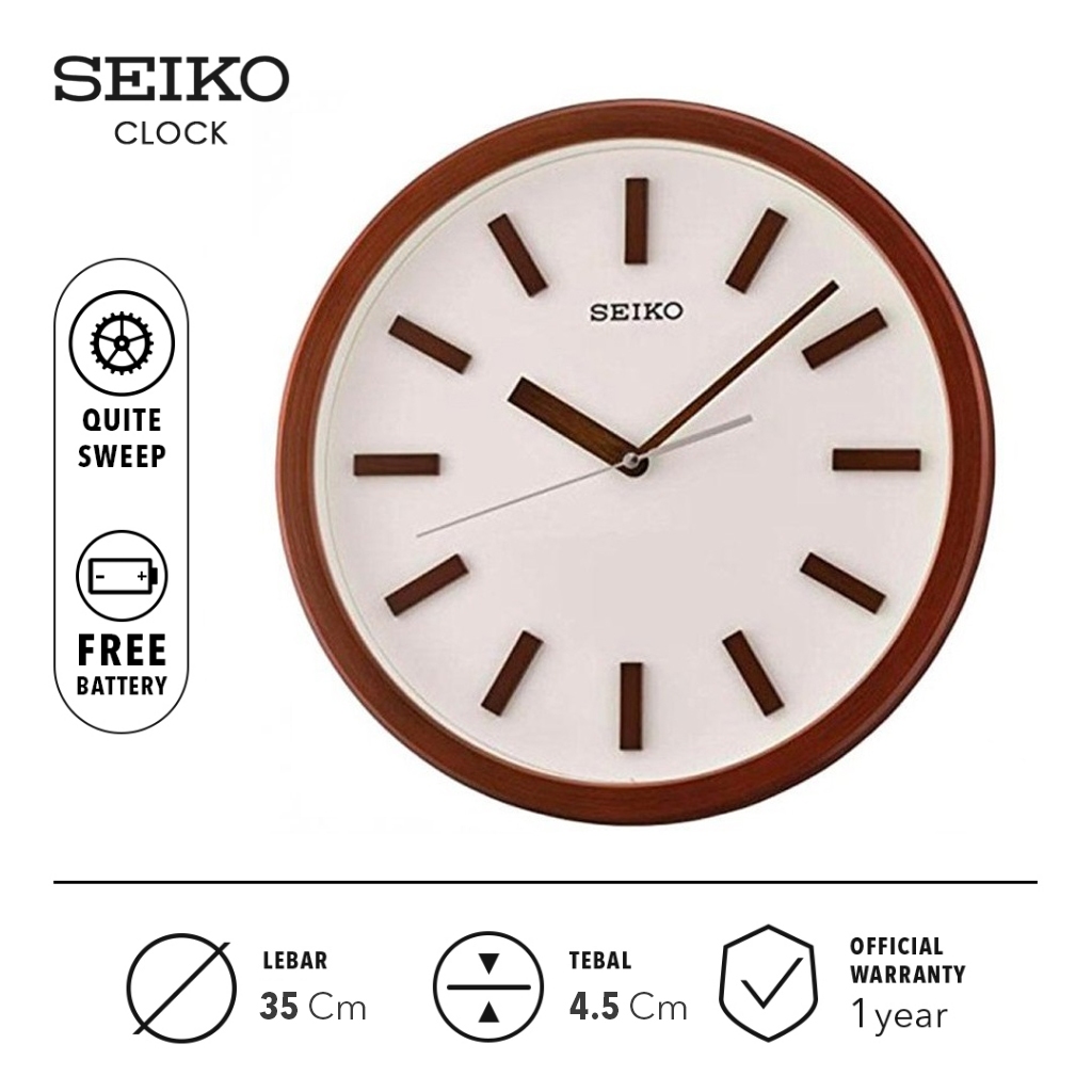 Jual Jam Dinding Seiko Qxa B Detik Senyap Sweep Plastik Cm Original