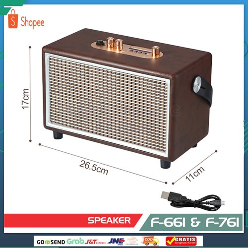 Jual Fleco F 661 F 7661 Speaker Retro Classic Portable FM TF USB Tipe