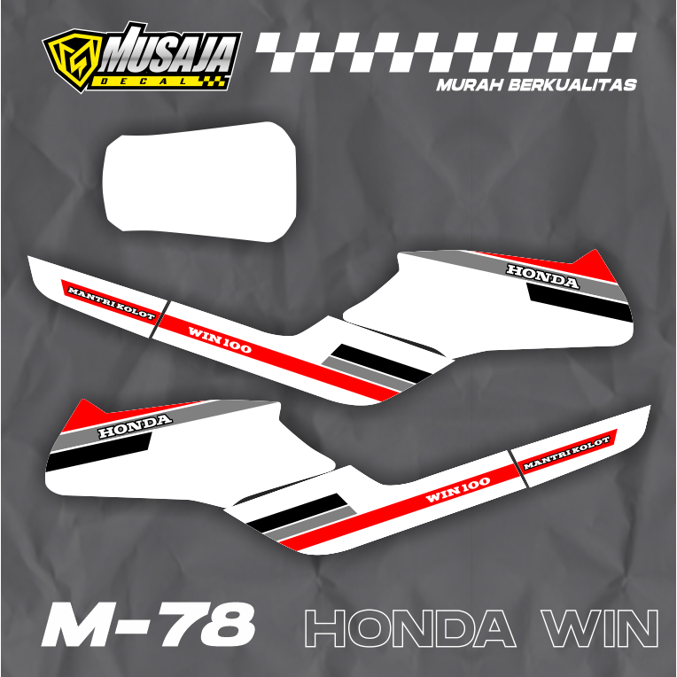 Jual Decal Win Full Body Putih Merah Hitam Dekal Win Fullbody