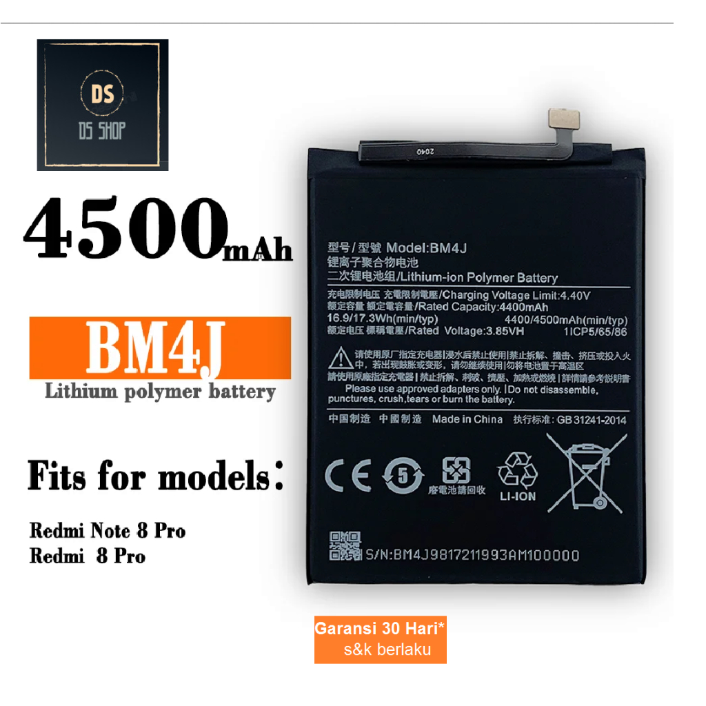 Jual Baterai HP Xiaomi Redmi Note 8 Pro BM4J Original 100 Batre Xiomi