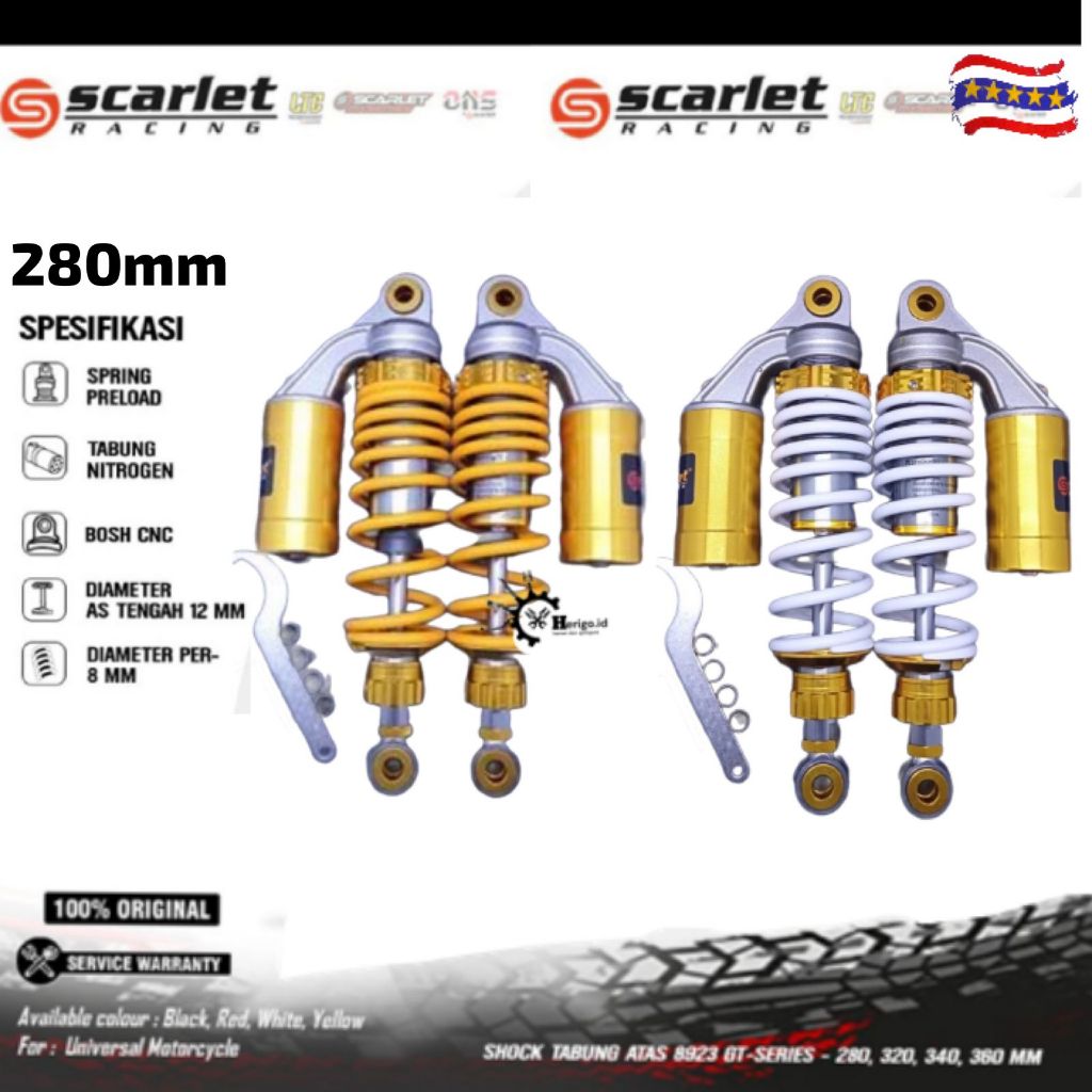 Jual Shockbreaker Tabung Atas Scarlet Racing Shock Scarlet 280mm Gt