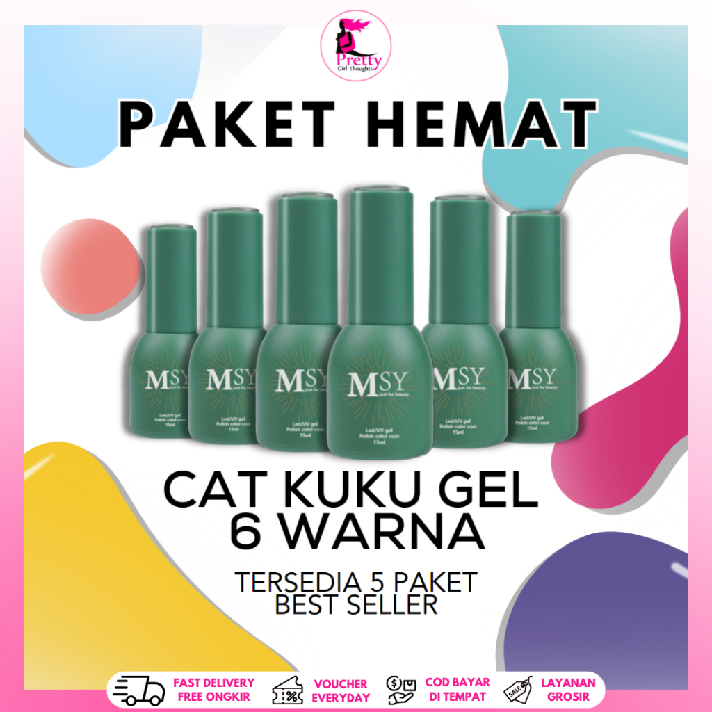 Jual Pretty Msy Paket Kutek Gel Uv Led Ml Nail Gel Set Polish Warna