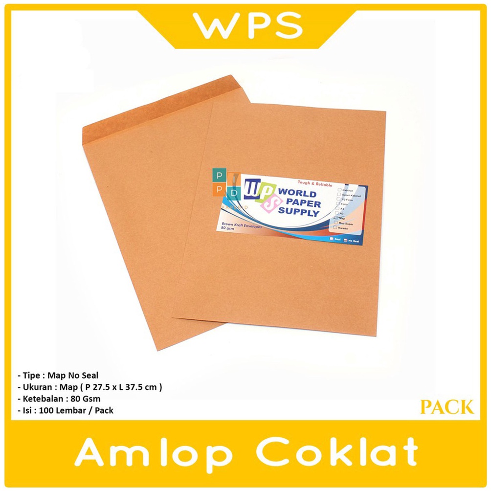 Jual Harga Murah Wps Amplop Coklat Ukuran Map X Cm No