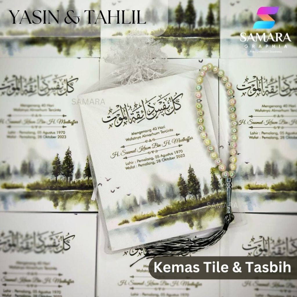 Jual Cetak Buku Yasin Dan Tahlil Custom Lengkap Foto Almarhum Souvenir