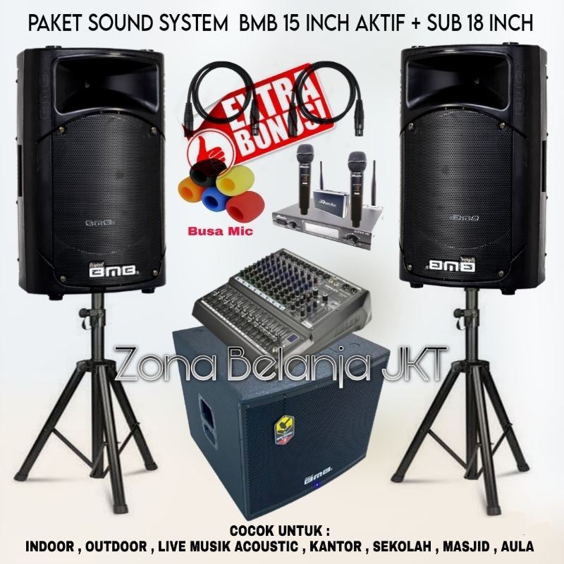 Jual Paket Sound System Indoor Outdoor Live Musik Karaoke Speaker Bmb