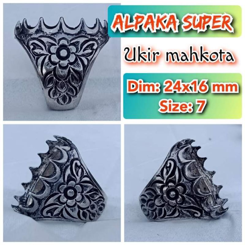 Jual Emban Batu Akik Dan Permata Alpaka Super Ukir Mahkota Shopee