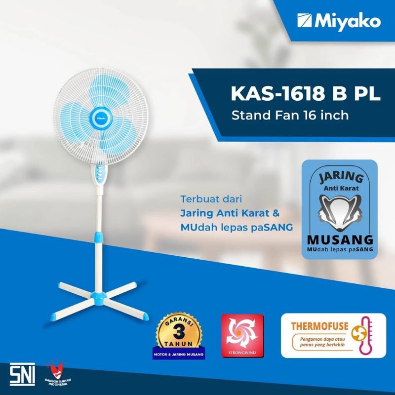 Jual Kipas Angin Berdiri Miyako Kas B Pl Stand Fan Inch