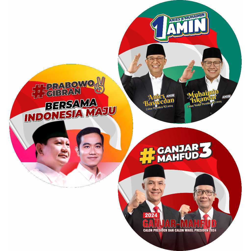 Jual STIKER VINYL PILPRES PEMILU CAPRES 2024 DIJUAL SATUAN