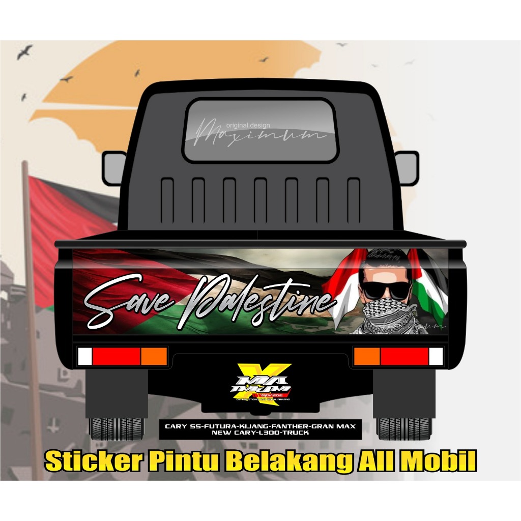 Jual Sticker Pintu Belakang Mobil Pick Up Free Palestina Sticker Pintu