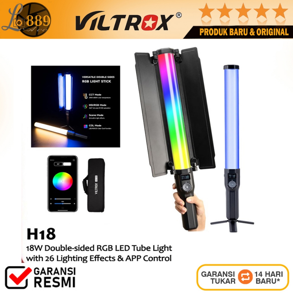 Jual Viltrox H W Double Sided Rgb Led Tube Light Stick Lampu