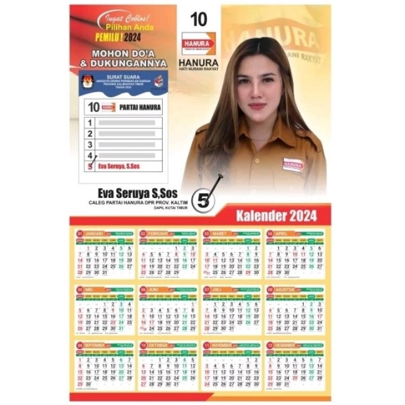 Jual Kalender Caleg Kalender Partai Kampanye Caleg Custom Shopee