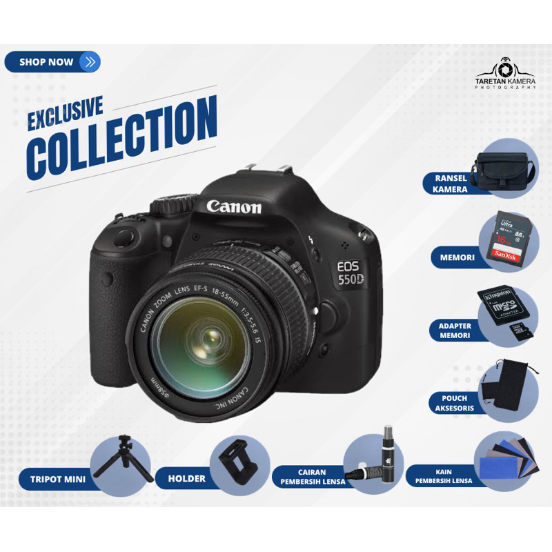 Jual Kamera Canon 550d Kit 18 55 Fix 50mm Freeongkir Bonus Memori Dan