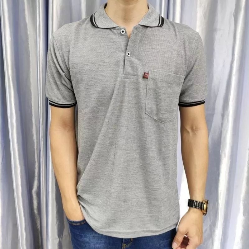 Jual Kaos Krah Polo Shirt Pria Dewasa Saku Noveli Uk L Xl Xxl Shopee