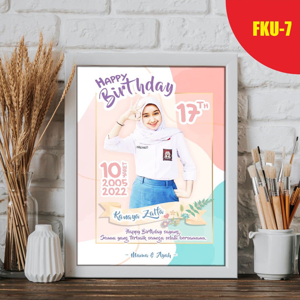 Jual Gift Ultah Kado Ulang Tahun Cetak Foto Plus Bingkai Kaca