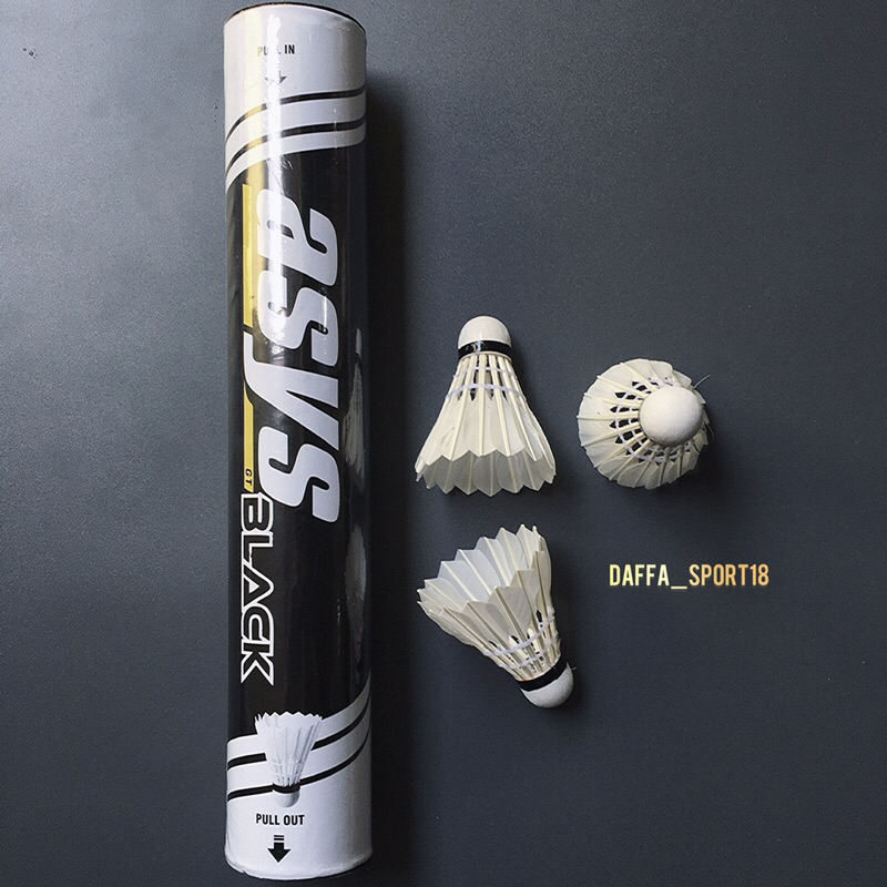 Jual SHUTTLECOCK ASYS BLACK BOLA BADMINTON KOK BULU TANGKIS