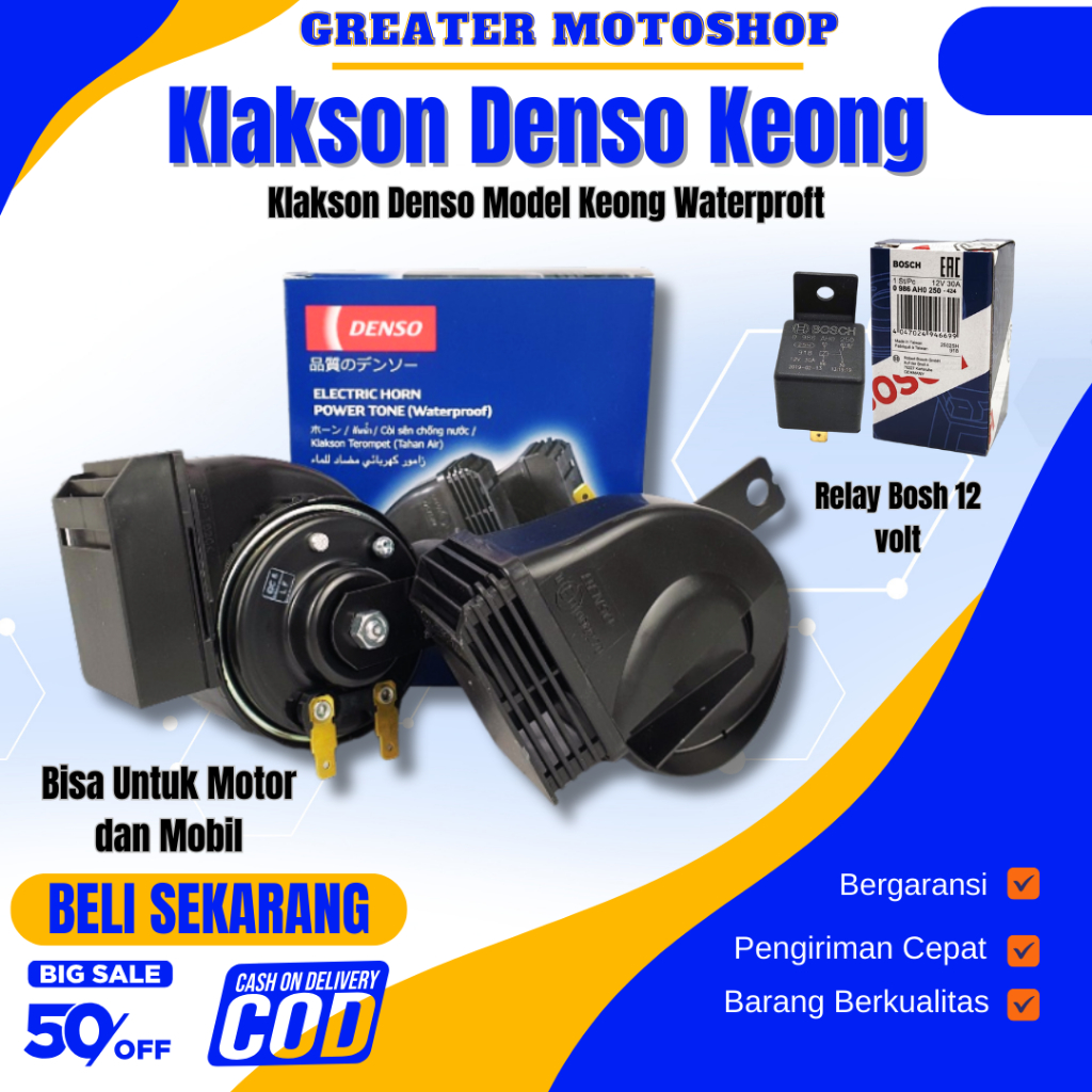 Jual Klakson Denso Keong WaterProof 3390 Motor Mobil KLAKSON KEONG