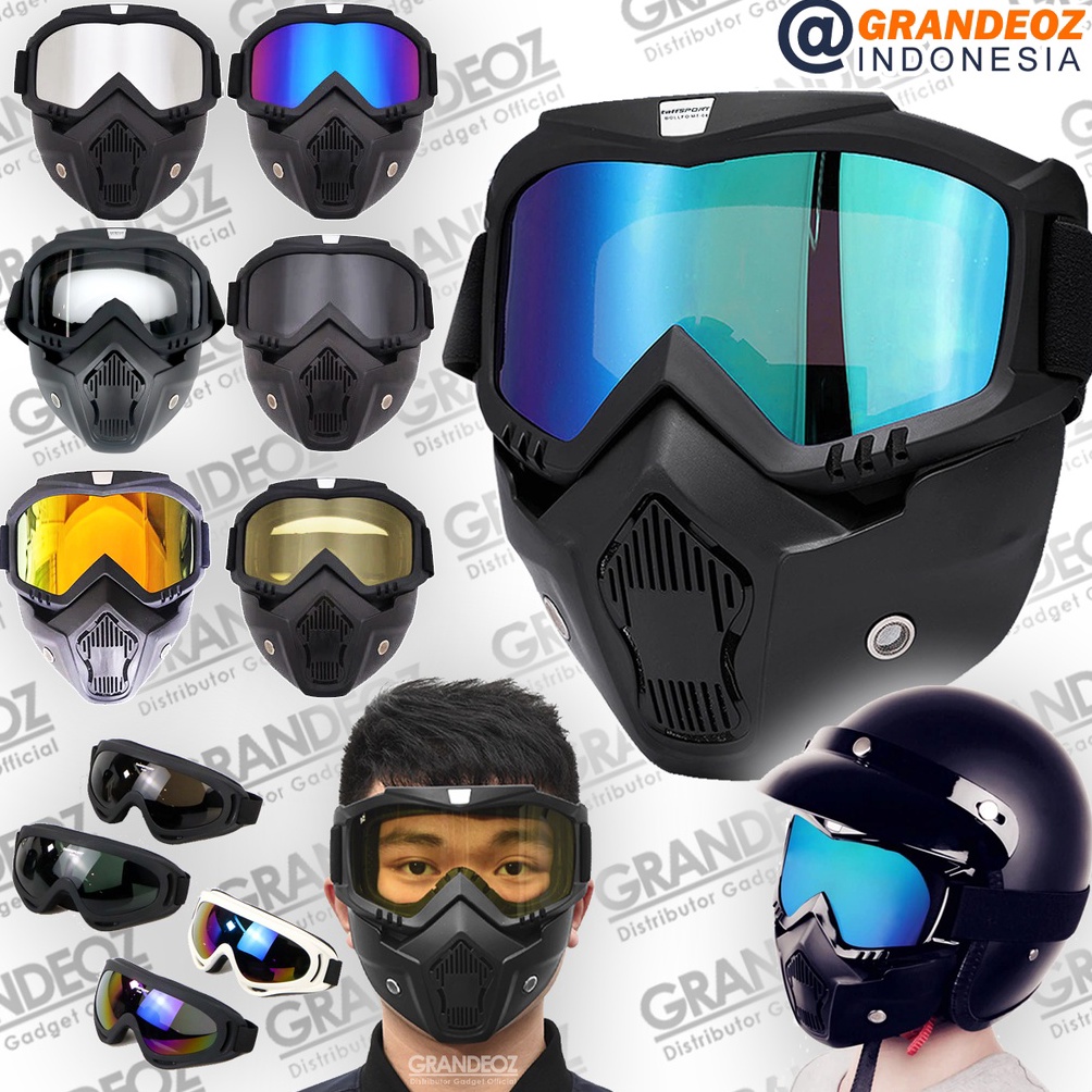 Jual 7S8 Goggles Kacamata Masker Full Face Helem Goggle Mask Helm