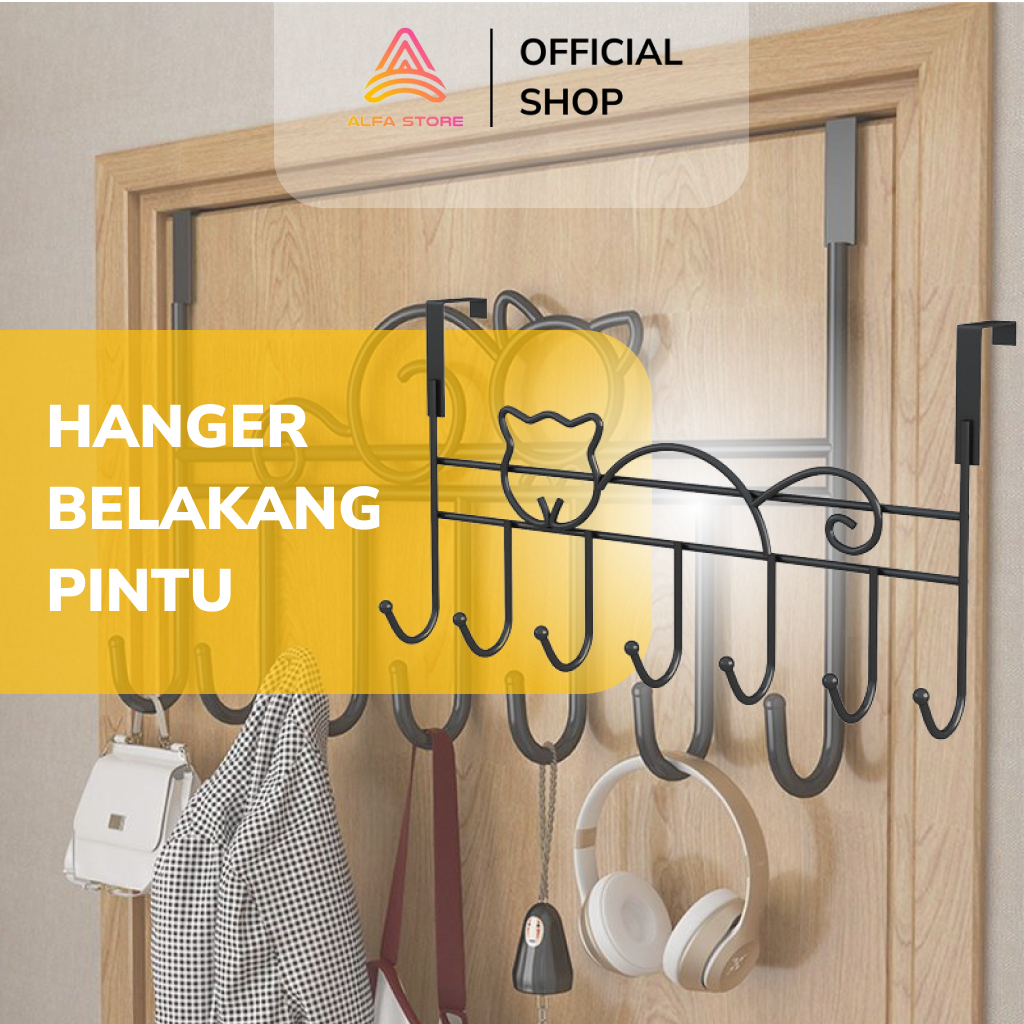 Jual Gantungan Baju Belakang Pintu Tanpa Paku Stainless Steel Cat Style