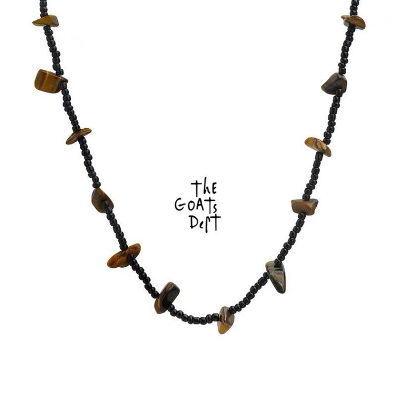 Jual The Goats Dept Tiger Eye Stone Plain Beads Necklace Original