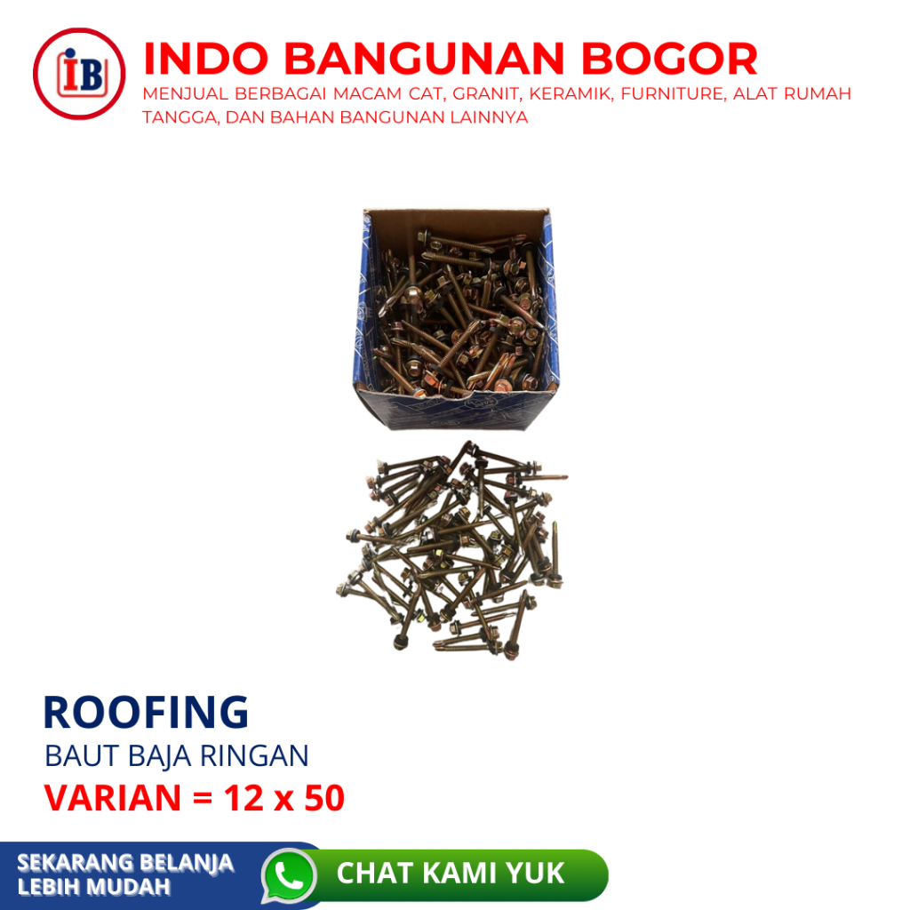 Jual ROOFING BAUT BAJA RINGAN 12 X 50 ISI 50 PCS 300 PCS Shopee