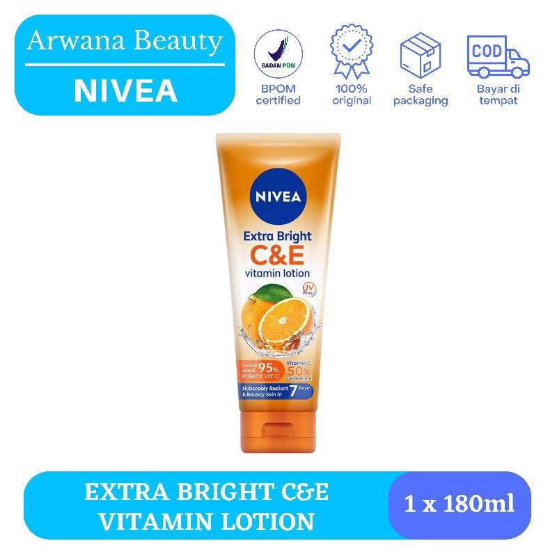 Jual NIVEA Extra Bright C E Vitamin Body Lotion 180mL 50x Vitamin C