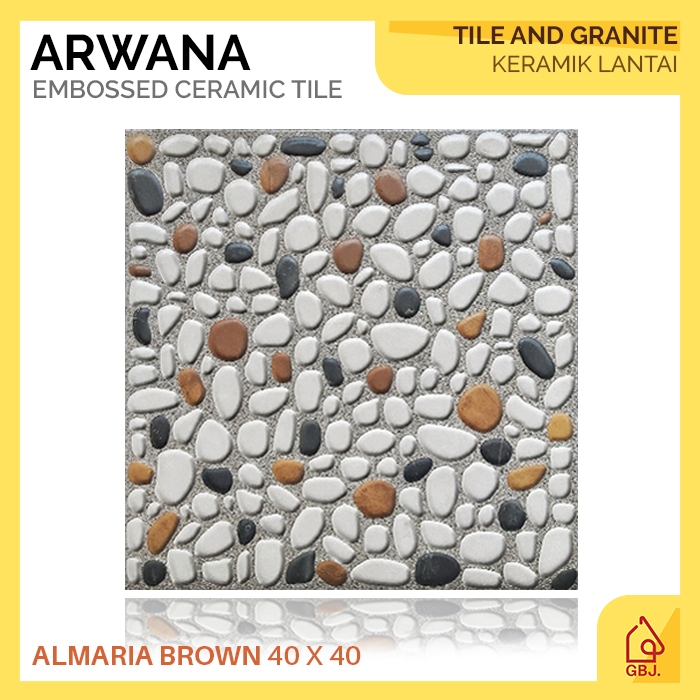 Jual Keramik Arwana X Almaria Brown Keramik Lantai Batu Alam