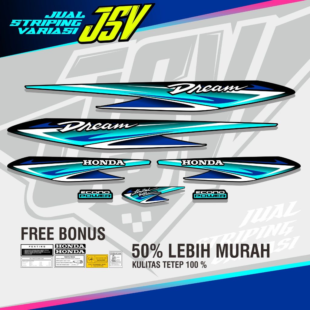 Jual Striping Variasi Honda Dream V1 Stiker Astrea Grand Dream EX