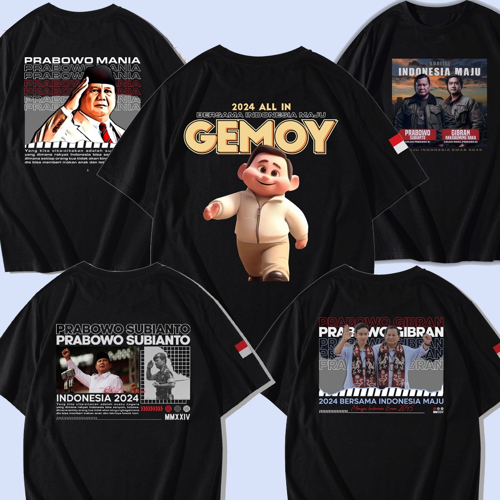 Jual Kaos Gemoy Prabowo Subianto Gibran 2024 All In Premium Shopee