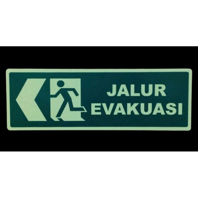 Jual STIKER JALUR EVAKUASI PANAH GLOW IN THE DARK UK 10 X 30 CM