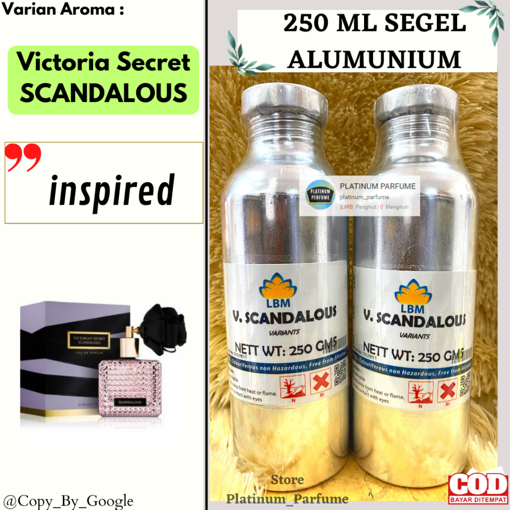 Jual Bibit Parfum Refil VICTORIA SCANDALOUS Kemasan 250 ML SEGEL