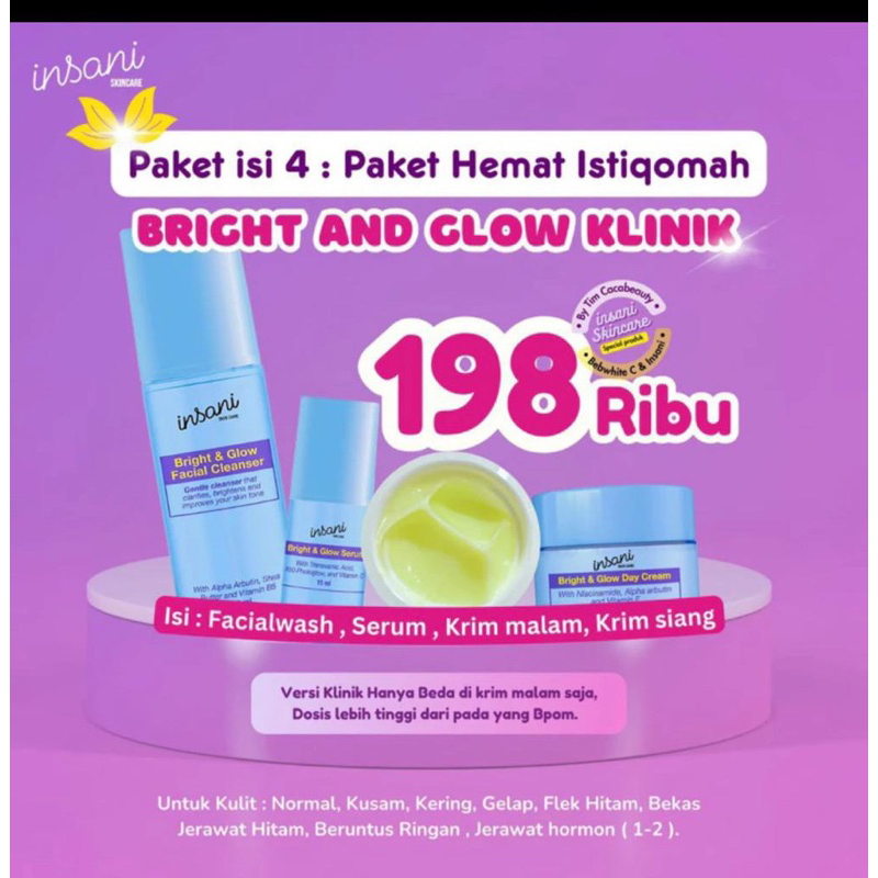 Jual PAKET INSANI GLOW KLINIK Shopee Indonesia