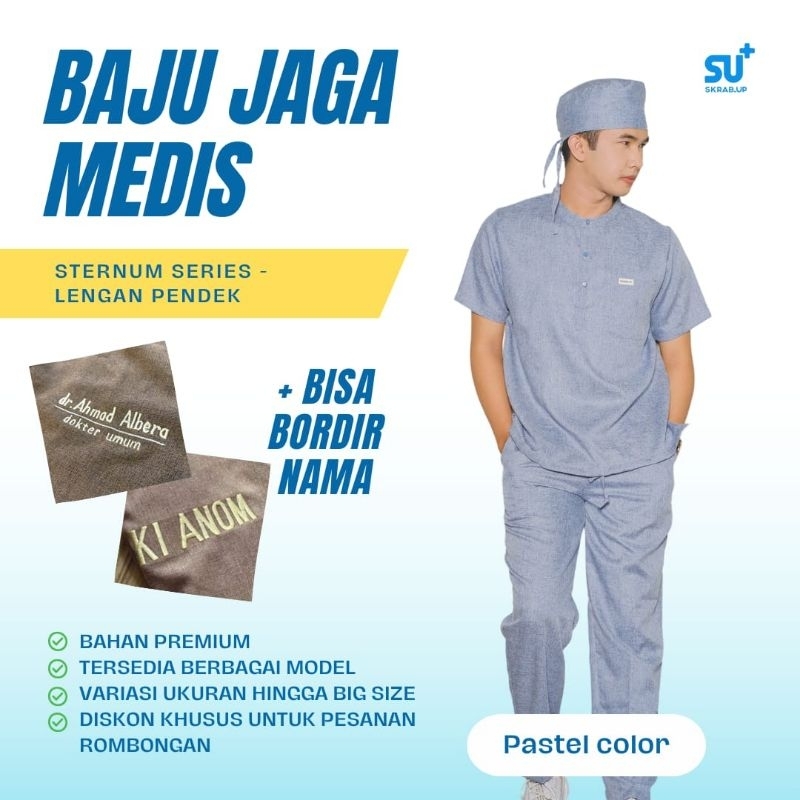 Jual Baju OK Baju Jaga Baju Medis Baju Scrub Kerah Sanghai Lengan