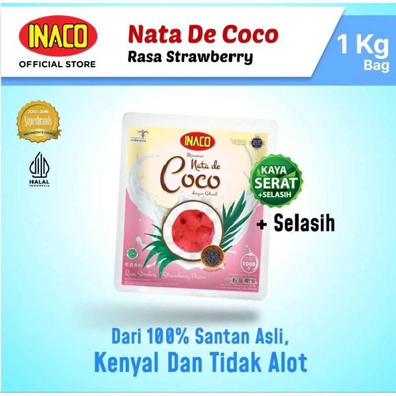 Jual Promo Inaco Nata De Coco Selasih Stroberi Jeruk 1kg Ed April