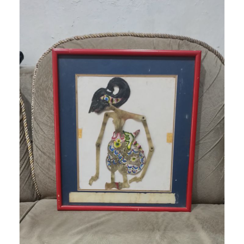 Jual Pajangan Vintage Wayang Kulit Arjuna Lawas Kulit Sapi Tua Halus