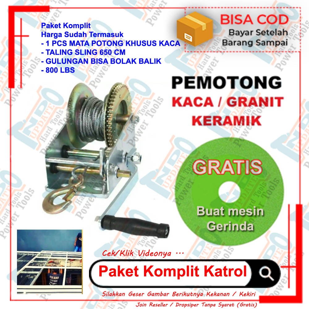 Jual Katrol Set Kanopi Kaca Sliding Geser Buka Tutup Canopy Tempred