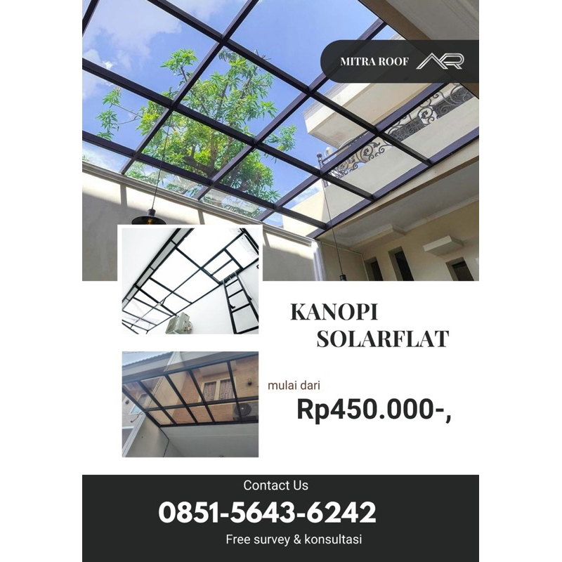 Jual KANOPI BAJA RINGAN SKYLIGHT ATAP SOLAR FLAT Shopee Indonesia