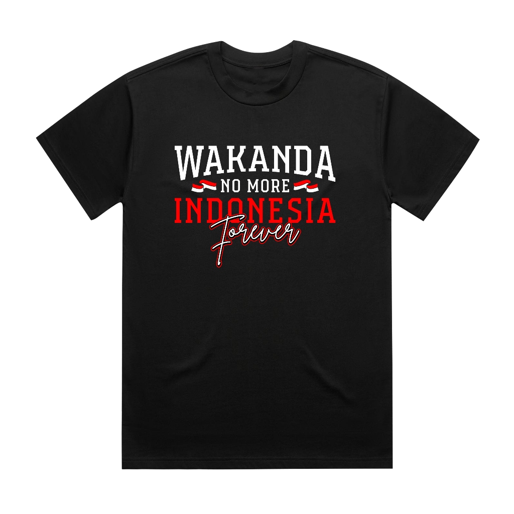 Jual Kaos Wakanda No More Indonesia Forever Hitam Tangan Pendek