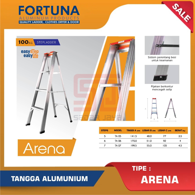 Jual Tangga Lipat Aluminium Meter Fortuna Arena Ta Tangga Lipat