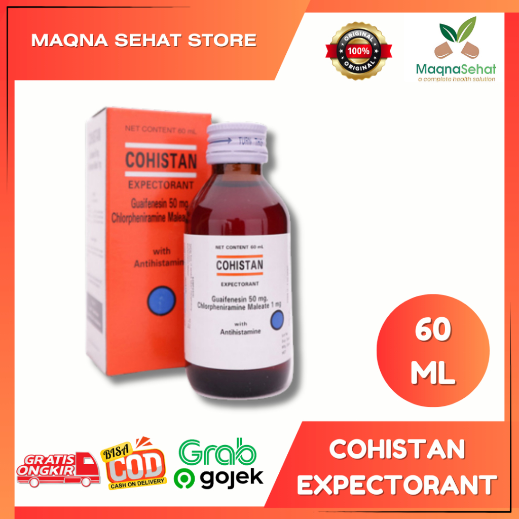 Jual Cohistan Expectorant Sirup Obat Batuk Berdahak Isi 60ml Shopee