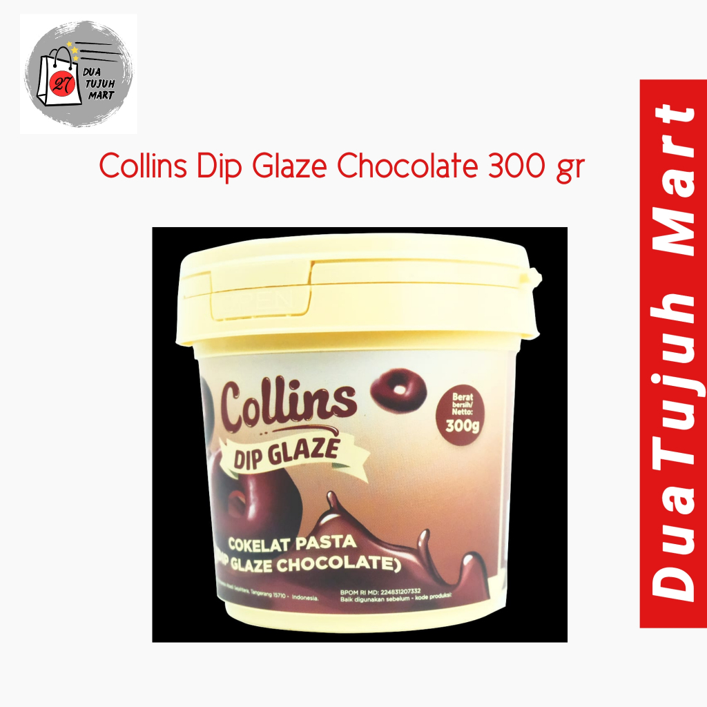 Jual Collins Dip Glaze 300 Gram Kemasan Ember Cokelat Tiramizu