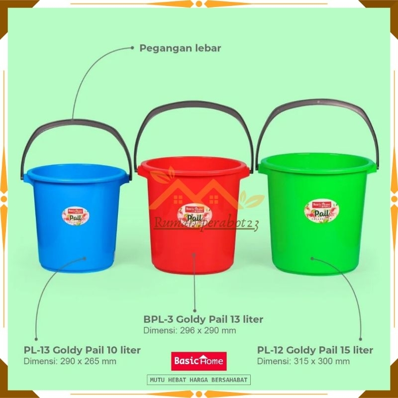 Jual Basic Home Lion Star Ember Plastik Liter Goldy Pail